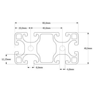 4080 Aluminium Extrusie Profiel