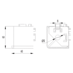 Hoekconnector 3-Weg 40-serie Maatvoering
