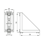 Hoekverbinder 30×60 Maatvoering