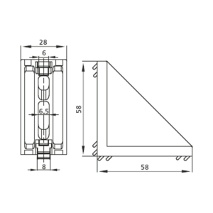 Hoekverbinder 30×60 Maatvoering