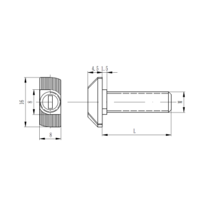 T-Slot Bout Maatvoering
