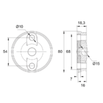 970263 - Voet Rubber D80mm Maatvoering