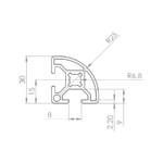 30x30 R BSB Profiel Slot 8 Maatvoering