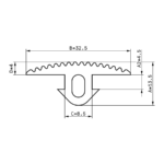 Rubberen Cover Strip 40 ISB Maatvoering