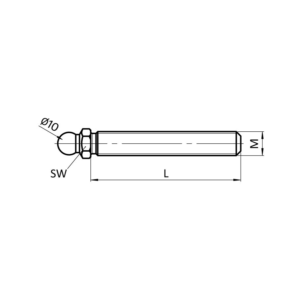 Voet Spindel Kogel 10 Maatvoering