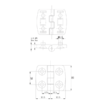 Metalen Scharnier (40 ISB) Maatvoering